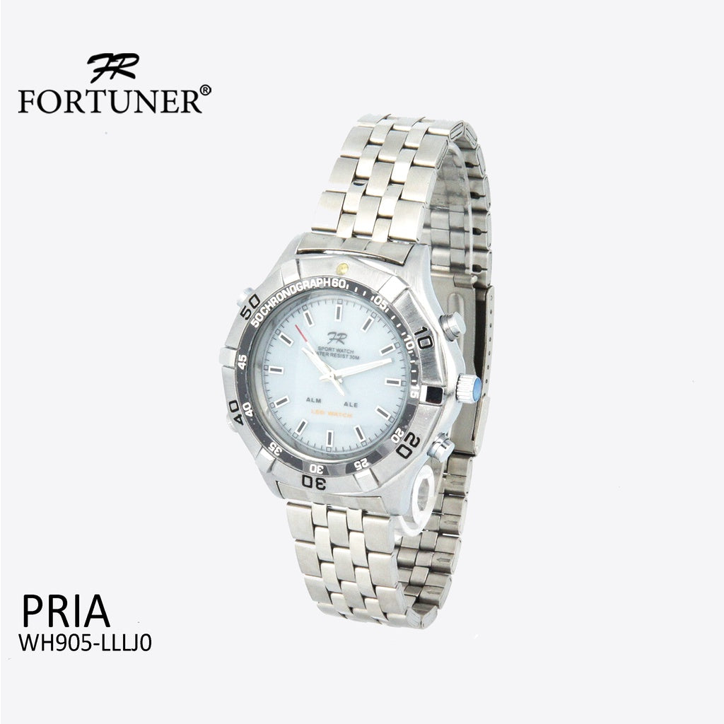 Fortuner Jam Tangan Analog LED Pria Water Resistant Fletcher