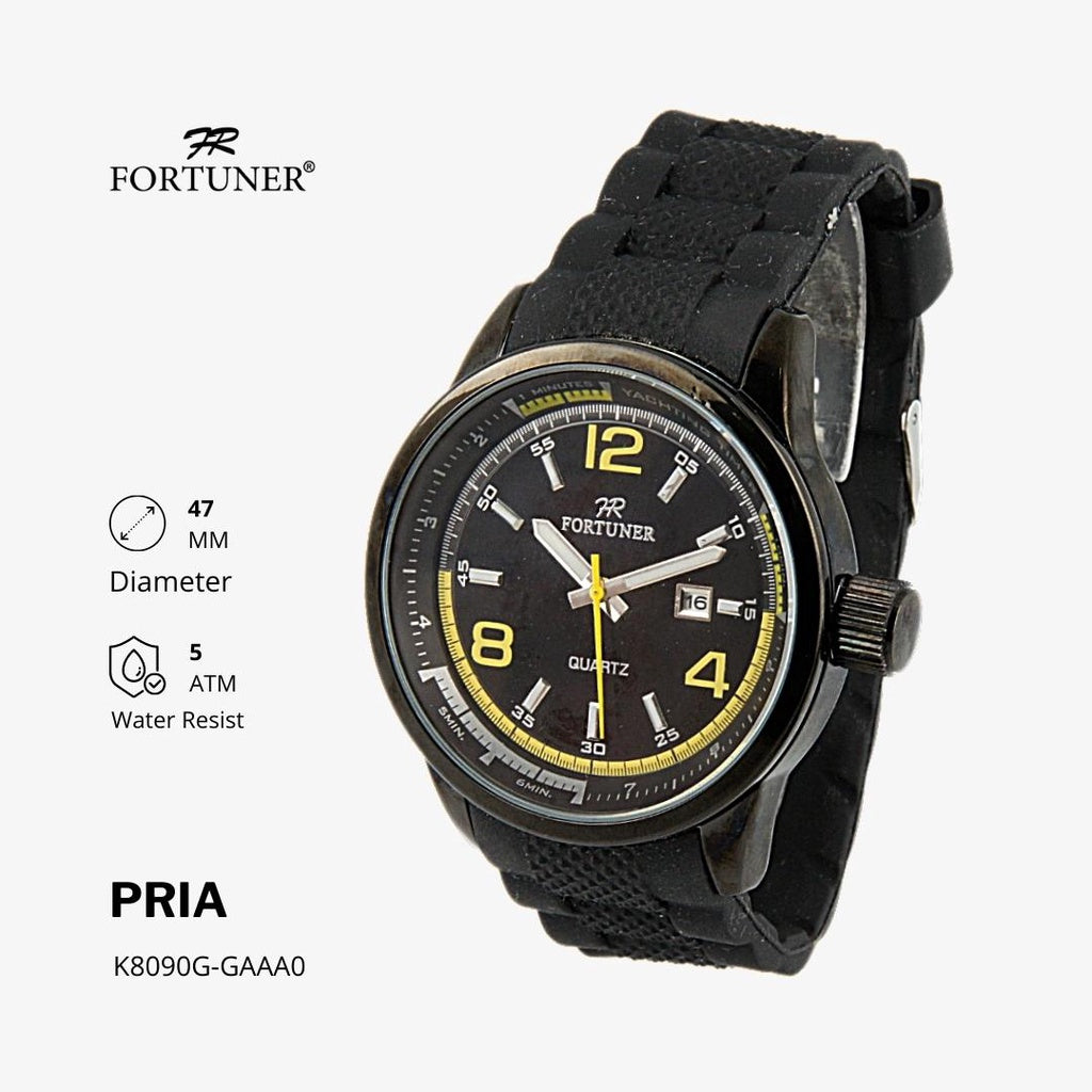 Fortuner Jam Tangan Analog Pria Rubber Water Resistant Halten