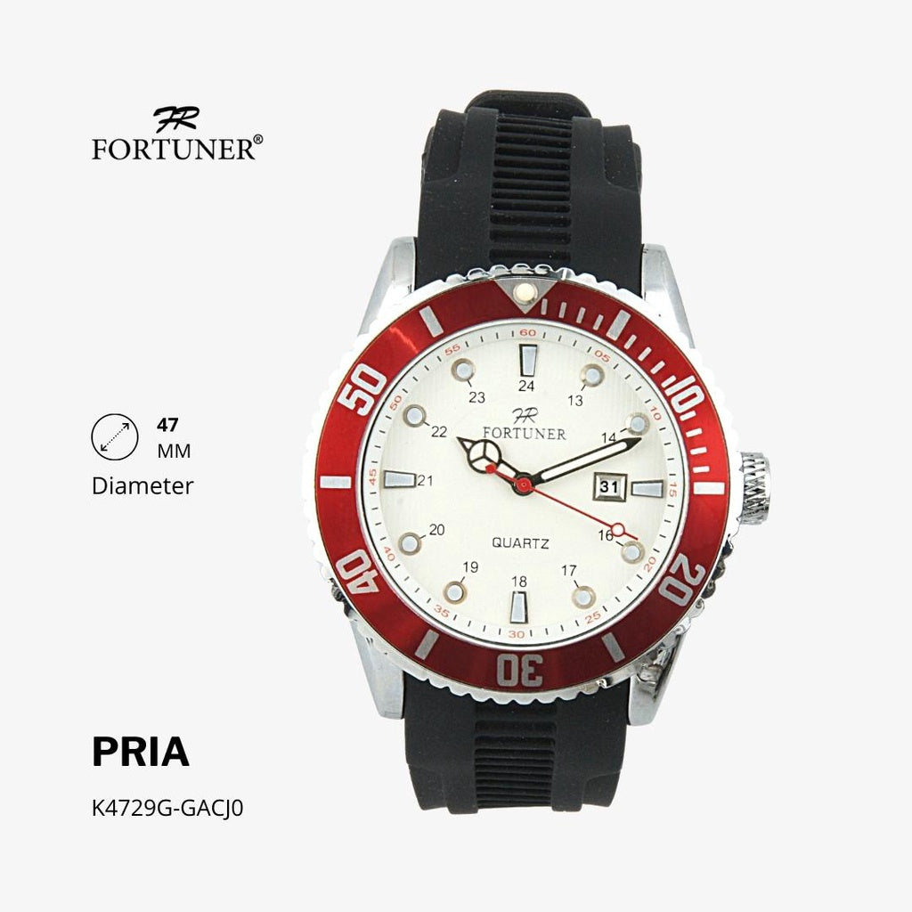 Fortuner Jam Tangan Analog Pria Rubber Water Resistant Hercules