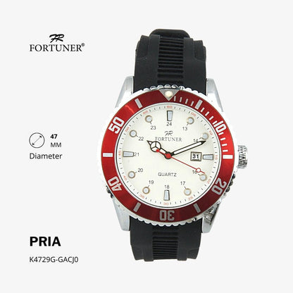 Fortuner Jam Tangan Analog Pria Rubber Water Resistant Hercules
