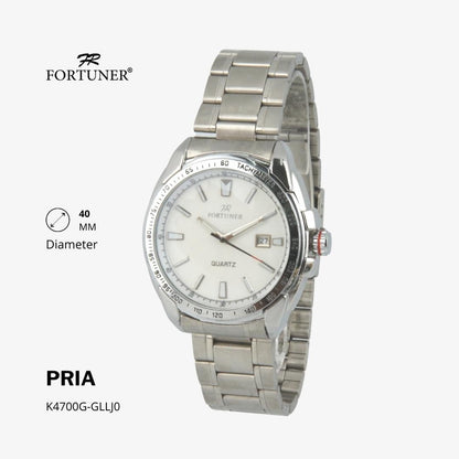 Fortuner Jam Tangan Fashion Pria Analog Water Resistant Rantai Stainless Silver Heinrich