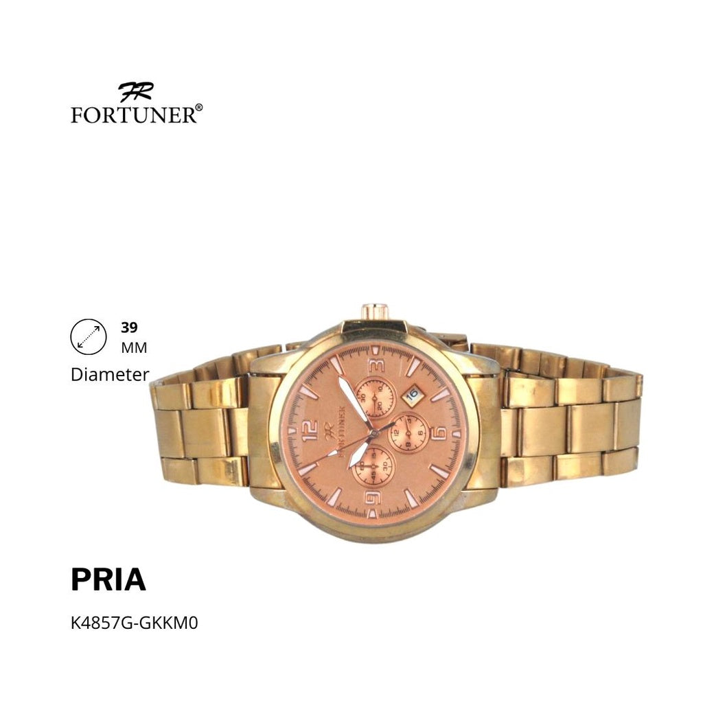 Fortuner Jam Tangan Fashion Analog Pria Water Resistant Rantai Aron