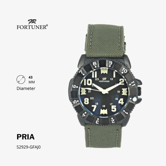 Fortuner Jam Tangan Analog Pria Army Water Resistant Canvas Hartley