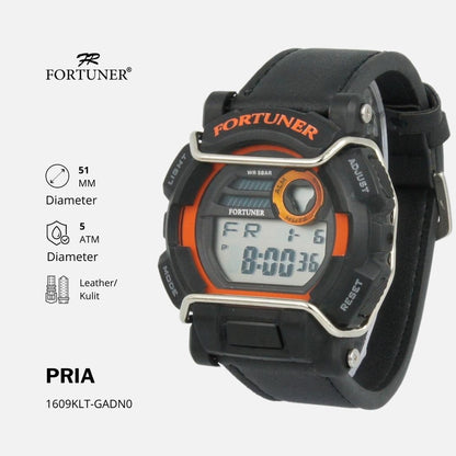 Fortuner Jam Tangan Pria Digital Sport Water Resist Kulit Olexa