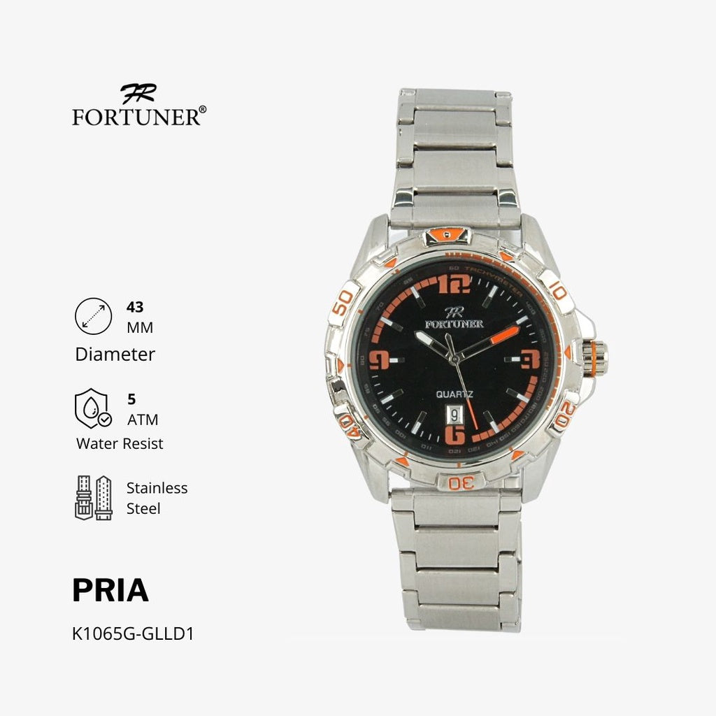 Fortuner Jam Tangan Analog Pria Water Resistant Rantai William