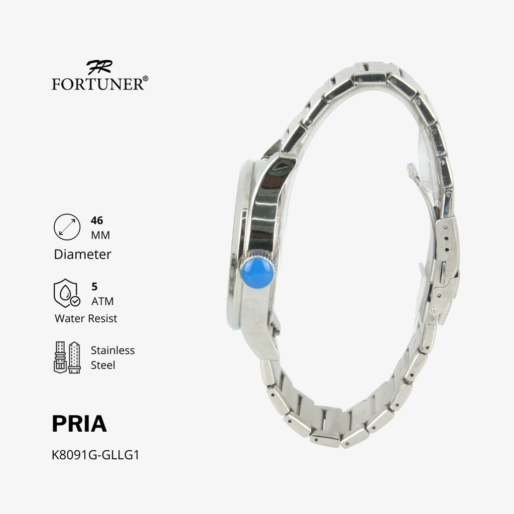 Fortuner Jam Tangan Analog Pria Water Resistant Rantai Wynndham