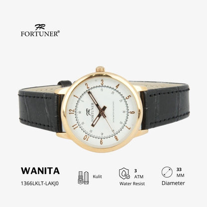 Fortuner Jam Tangan Analog Wanita Kulit Water Resistant Heleanor