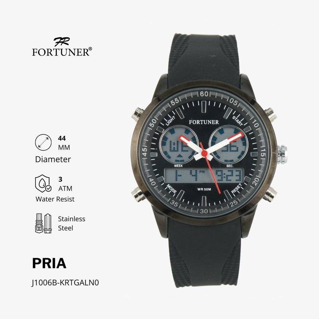 Fortuner Jam Tangan Pria Analog-Digital Water Resist Rubber Timotheo