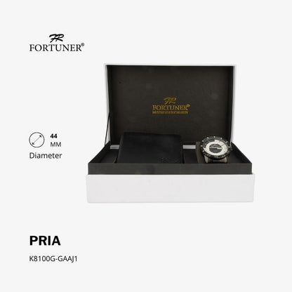 Fortuner Jam Tangan Analog Pria Day-Date Water Resistant Bonus Dompet dan Box Exclusive Fernley