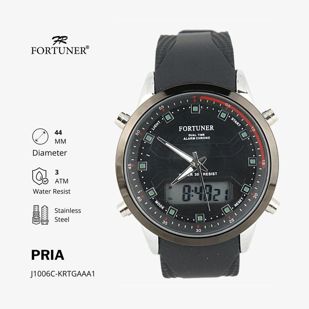 Fortuner Jam Tangan Pria Analog-Digital Water Resist Rubber Tirown