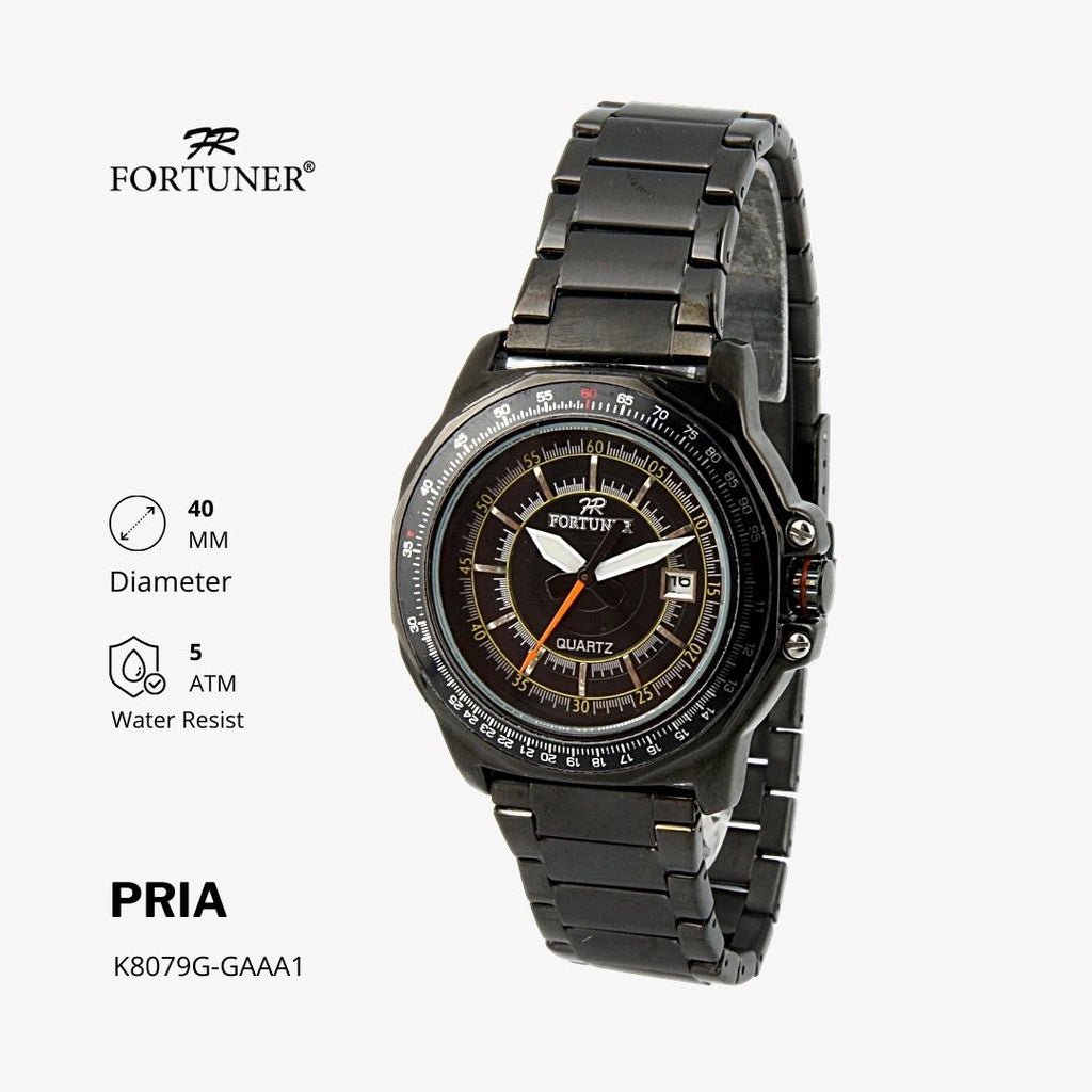 Fortuner Jam Tangan Water Resist Tahan Air Pria Analog Rantai Stainless Halvar