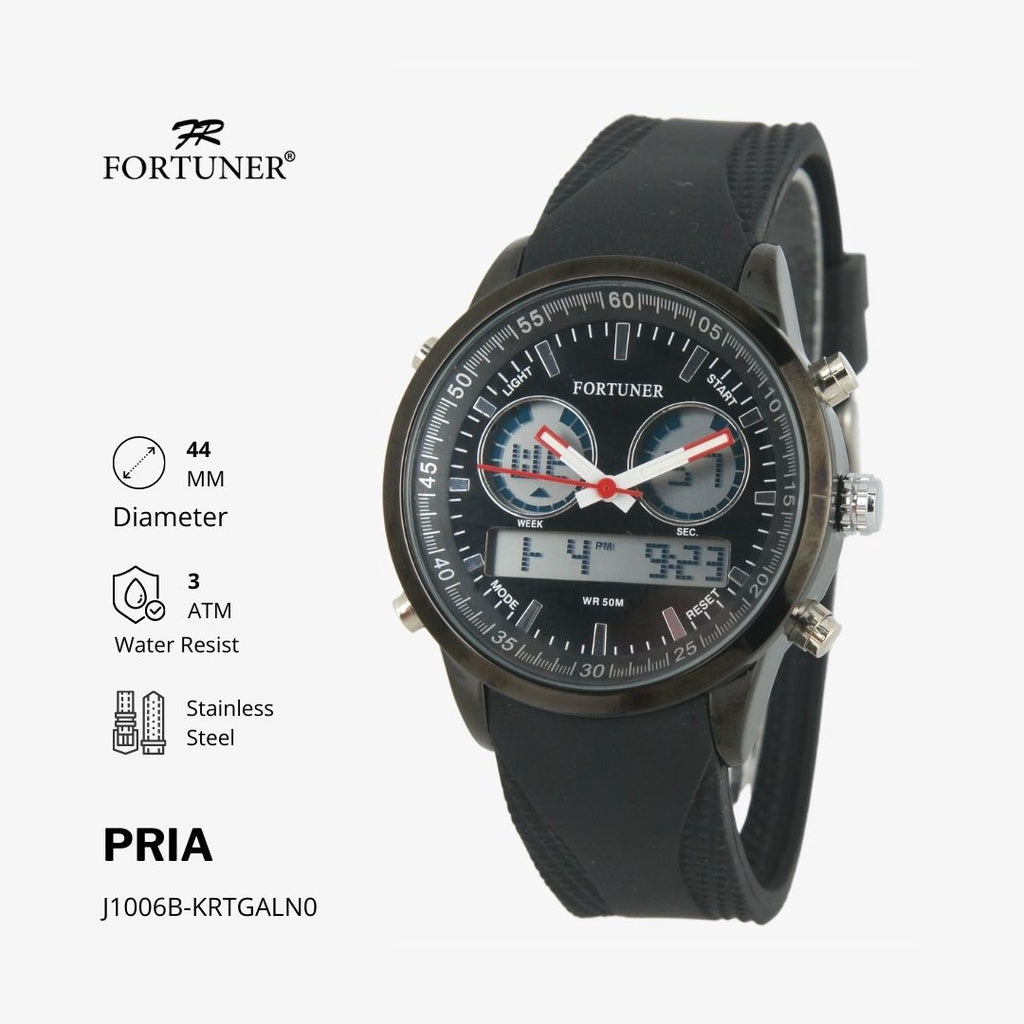 Fortuner Jam Tangan Pria Analog-Digital Water Resist Rubber Timotheo