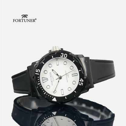 Fortuner Jam Tangan Analog Pria-Wanita Water Resistant Rubber Waldena