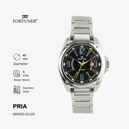 Fortuner Jam Tangan Analog Pria Water Resistant Rantai Huy