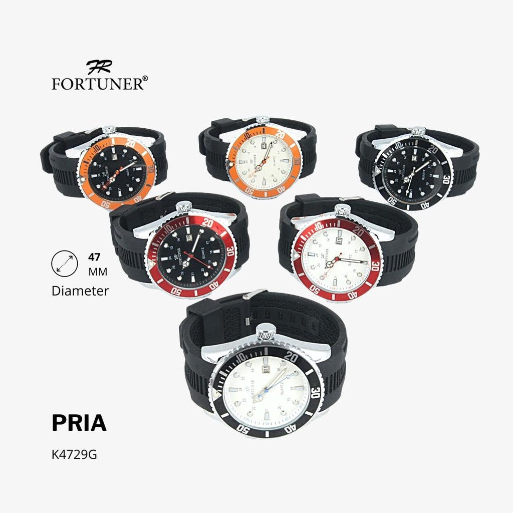 Fortuner Jam Tangan Analog Pria Rubber Water Resistant Hercules