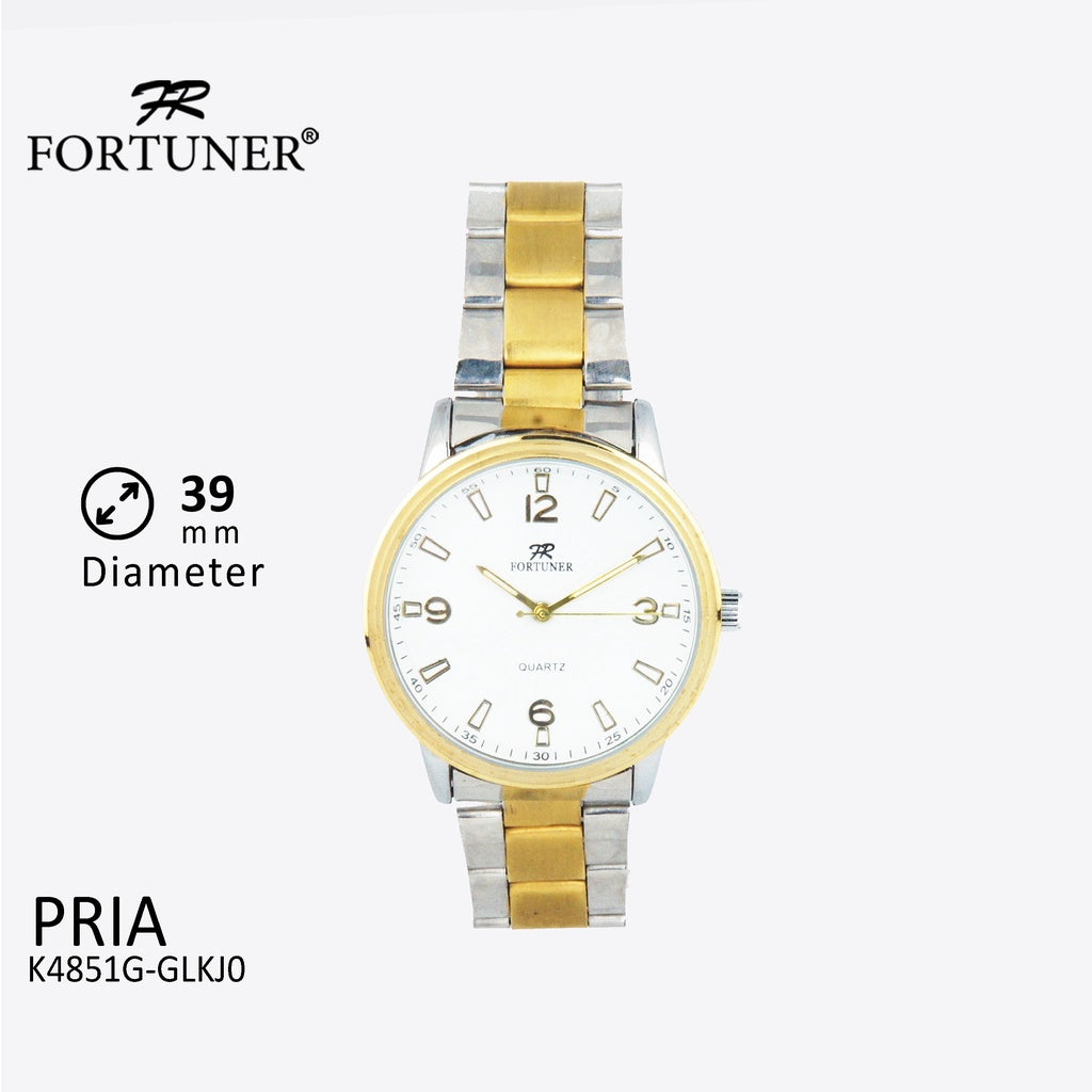 Fortuner Jam Tangan Analog Pria Water Resistant Rantai Dempsey