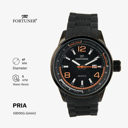 Fortuner Jam Tangan Analog Pria Rubber Water Resistant Halten