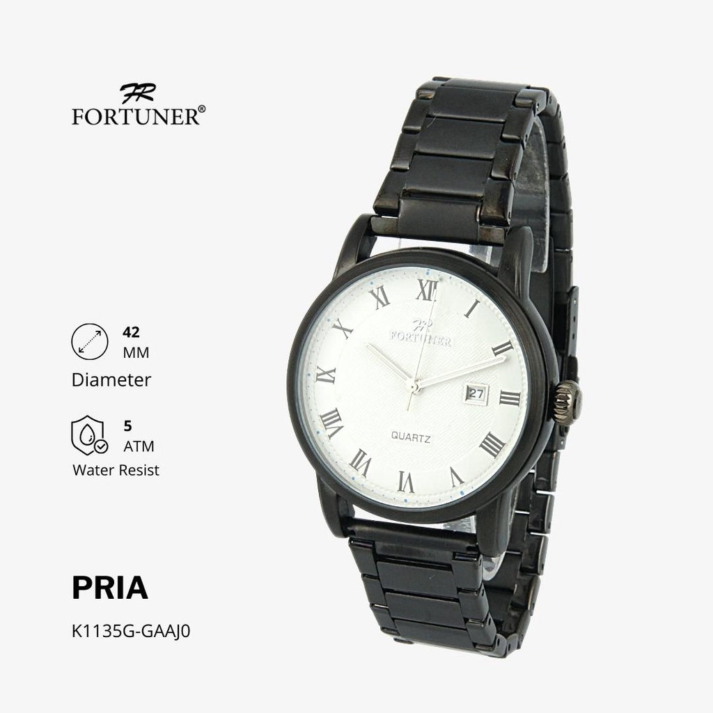 Fortuner Jam Tangan Classic Analog Pria Water Resistant Rantai Hiawatha