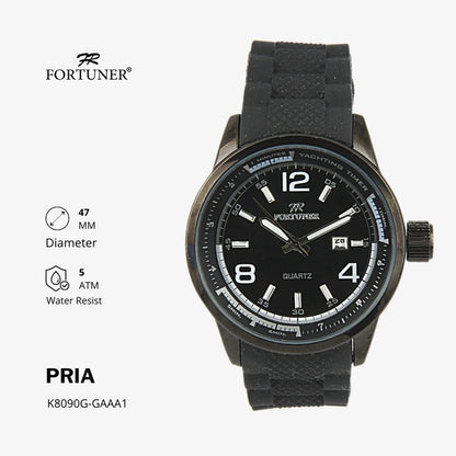 Fortuner Jam Tangan Analog Pria Rubber Water Resistant Halten