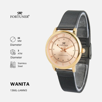 Fortuner Jam Tangan Wanita Analog Water Resist Milanese Rumi