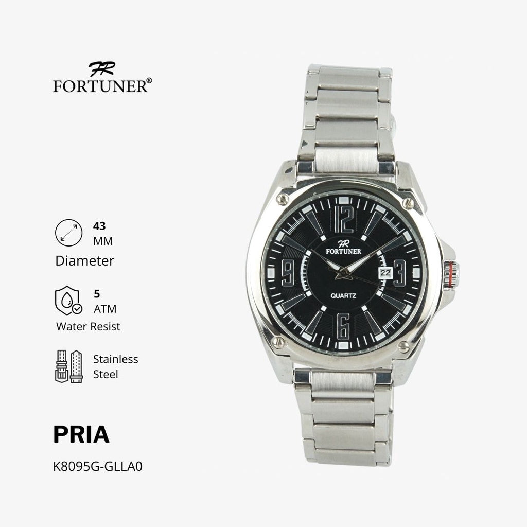 Fortuner Jam Tangan Analog Pria Water Resistant Rantai Huy