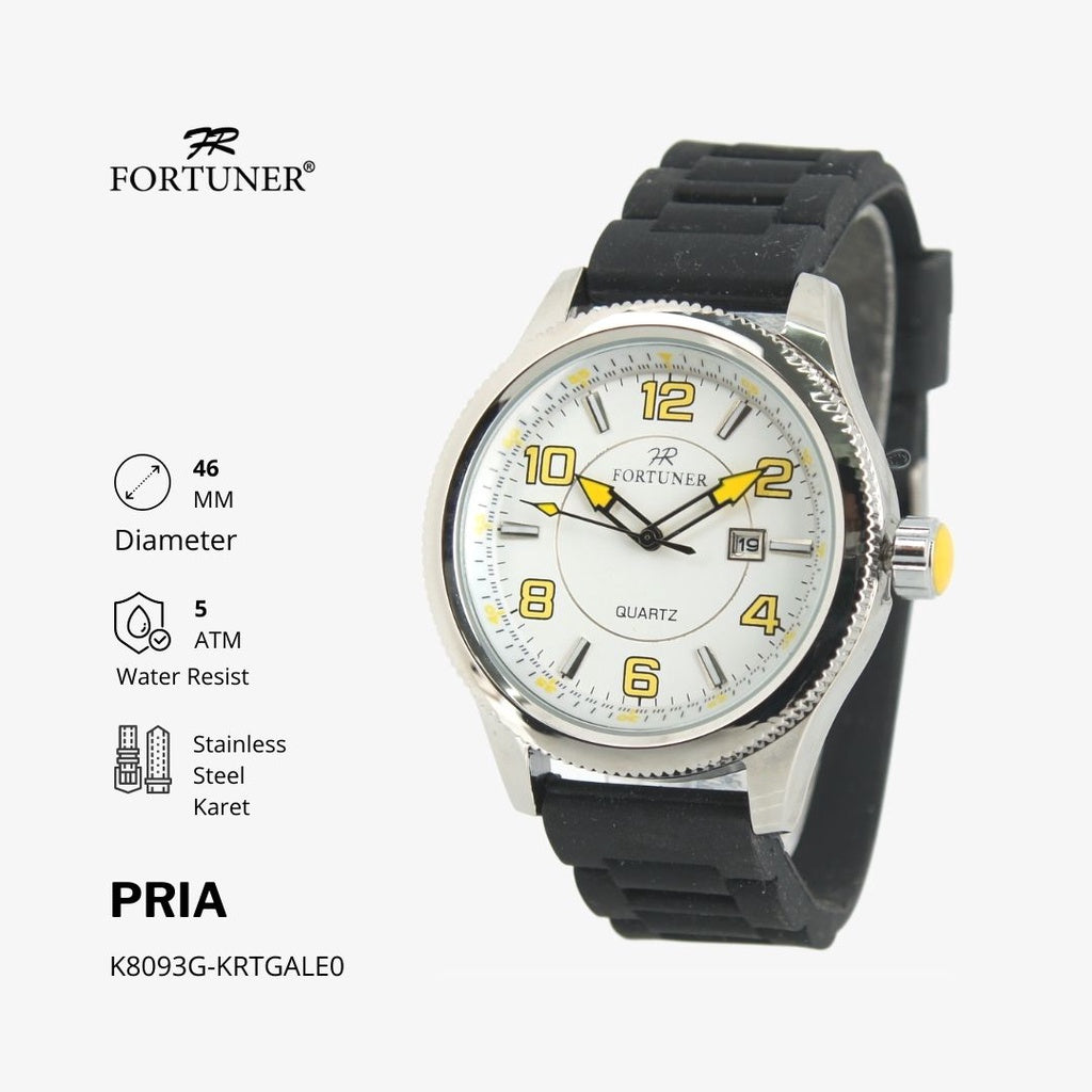 Fortuner Jam Tangan Analog Pria Water Resistant Rubber Vilgefortz