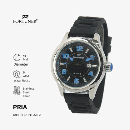 Fortuner Jam Tangan Analog Pria Water Resistant Rubber Vilgefortz