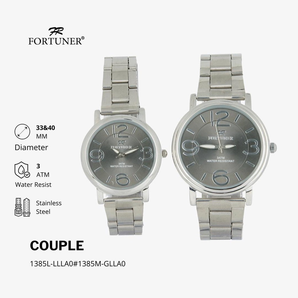 Fortuner Jam Tangan Couple Analog Pria Wanita Rantai Tyler