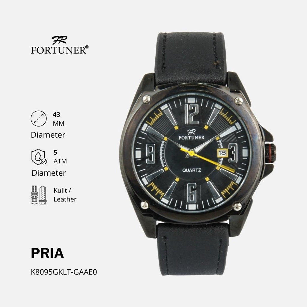 Fortuner Jam Tangan Pria Analog Water Resistant Kulit Bohumil