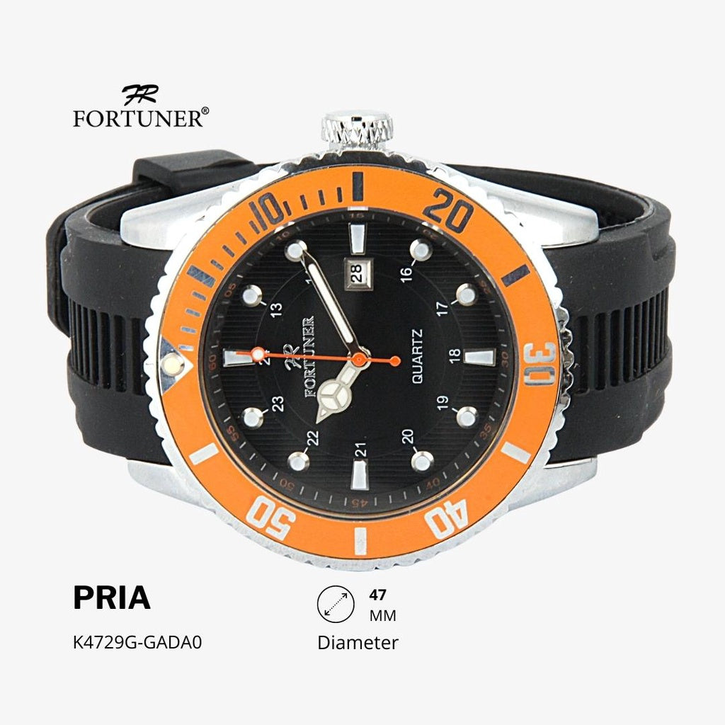 Fortuner Jam Tangan Analog Pria Rubber Water Resistant Hercules