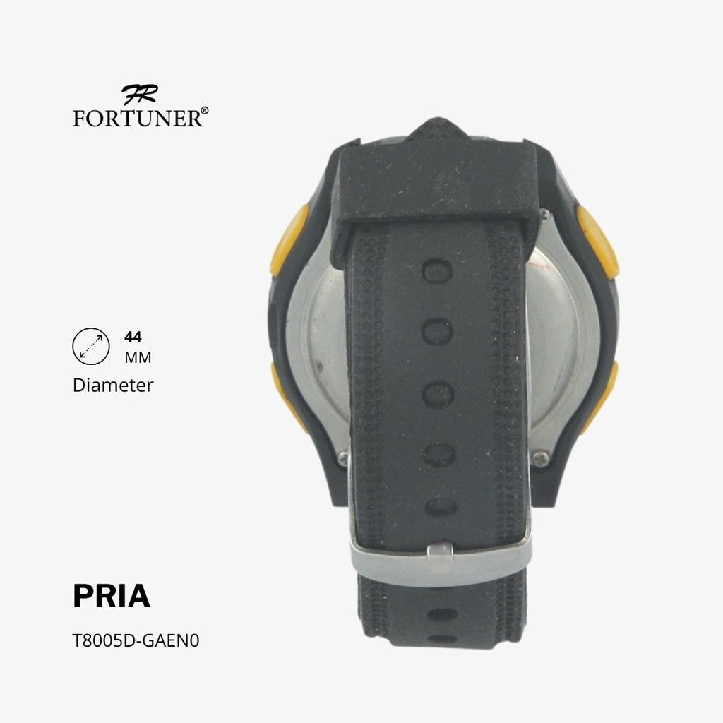 Fortuner Jam Tangan Digital Pria Black Water Resistant Rubber Gustavo