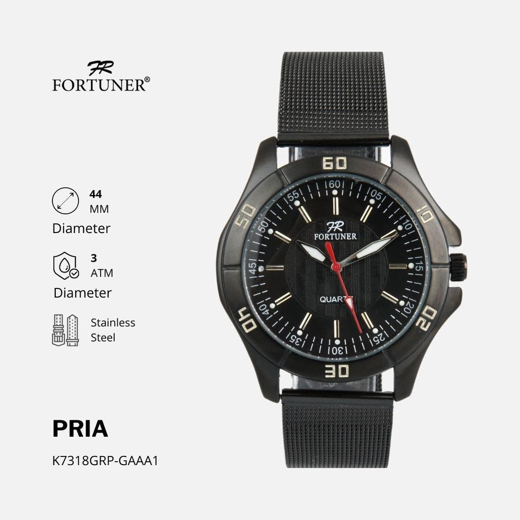 Fortuner Jam Tangan Pria Analog Strap Stainless Milanese Feivel