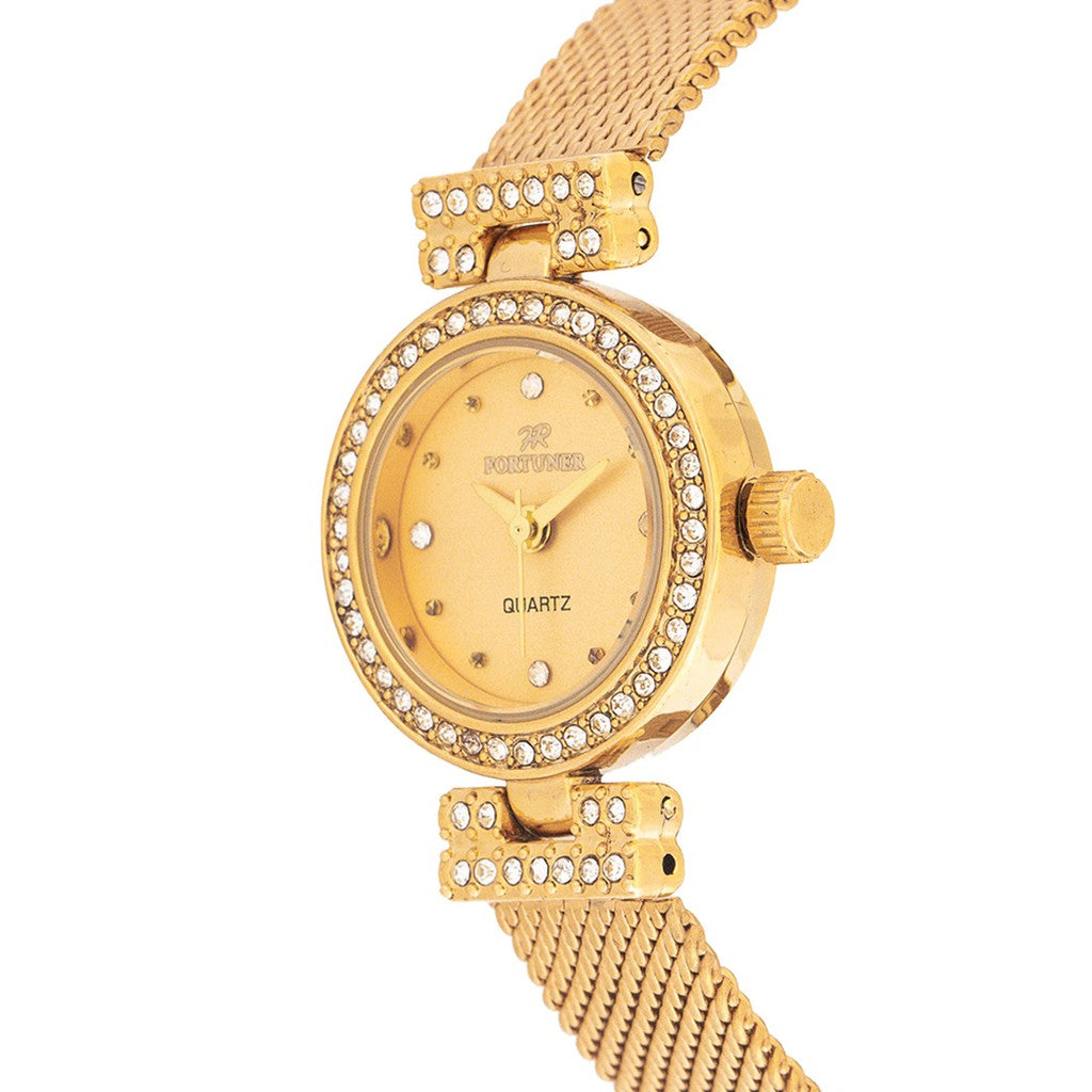 Fortuner Jam Tangan Analog Wanita Gold Water Resist Beverly