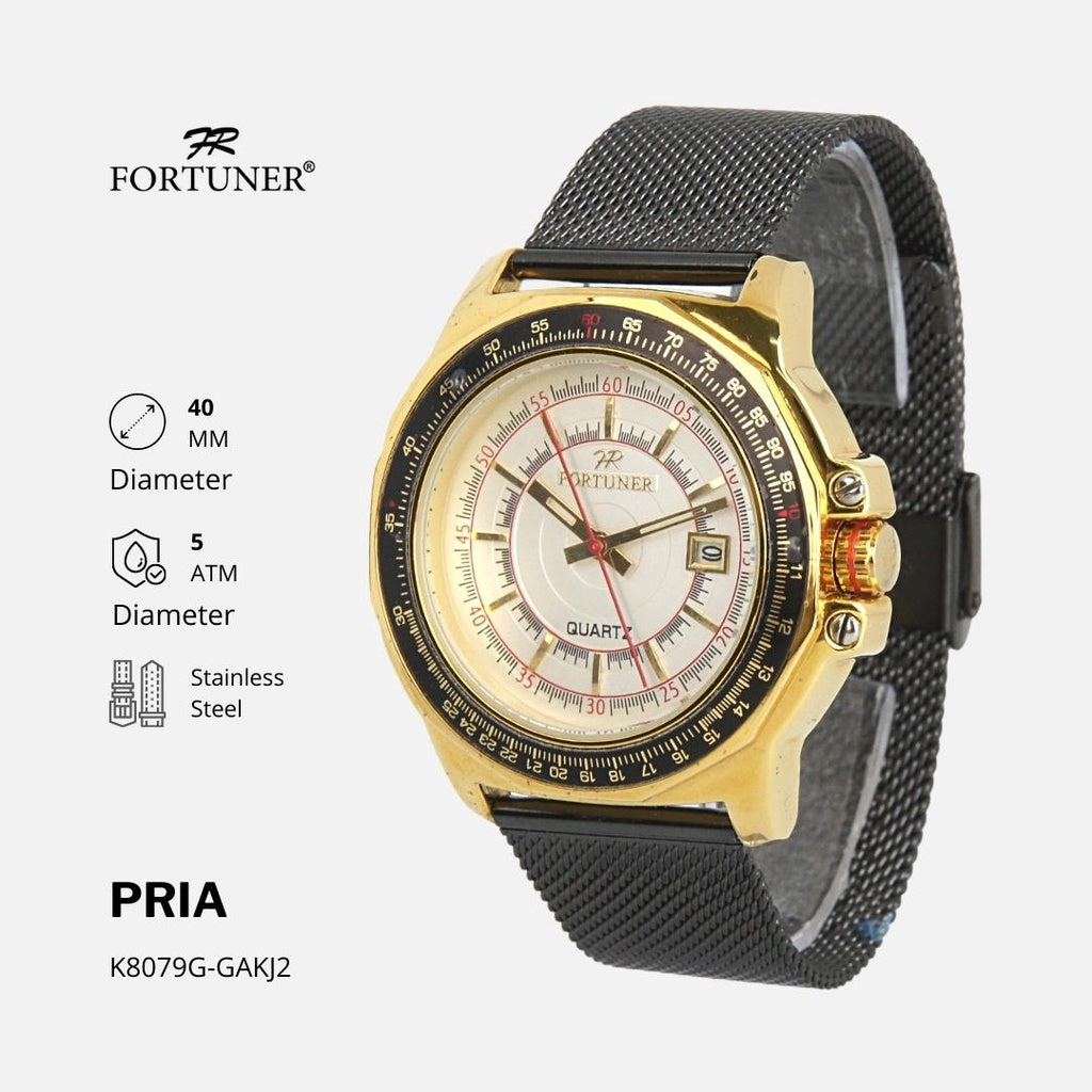 Fortuner Jam Tangan Pria Analog Water Resist Milanese Shigeki