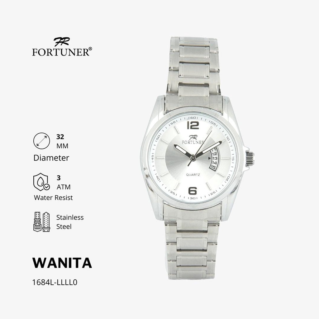 Fortuner Jam Tangan Analog Wanita Hitam Water Resistant Aiko