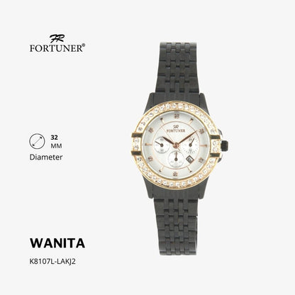 Fortuner Jam Tangan Wanita Analog Water Resist Tahan Air Rantai Stainless Yarona