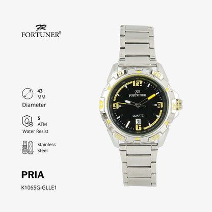 Fortuner Jam Tangan Analog Pria Water Resistant Rantai William