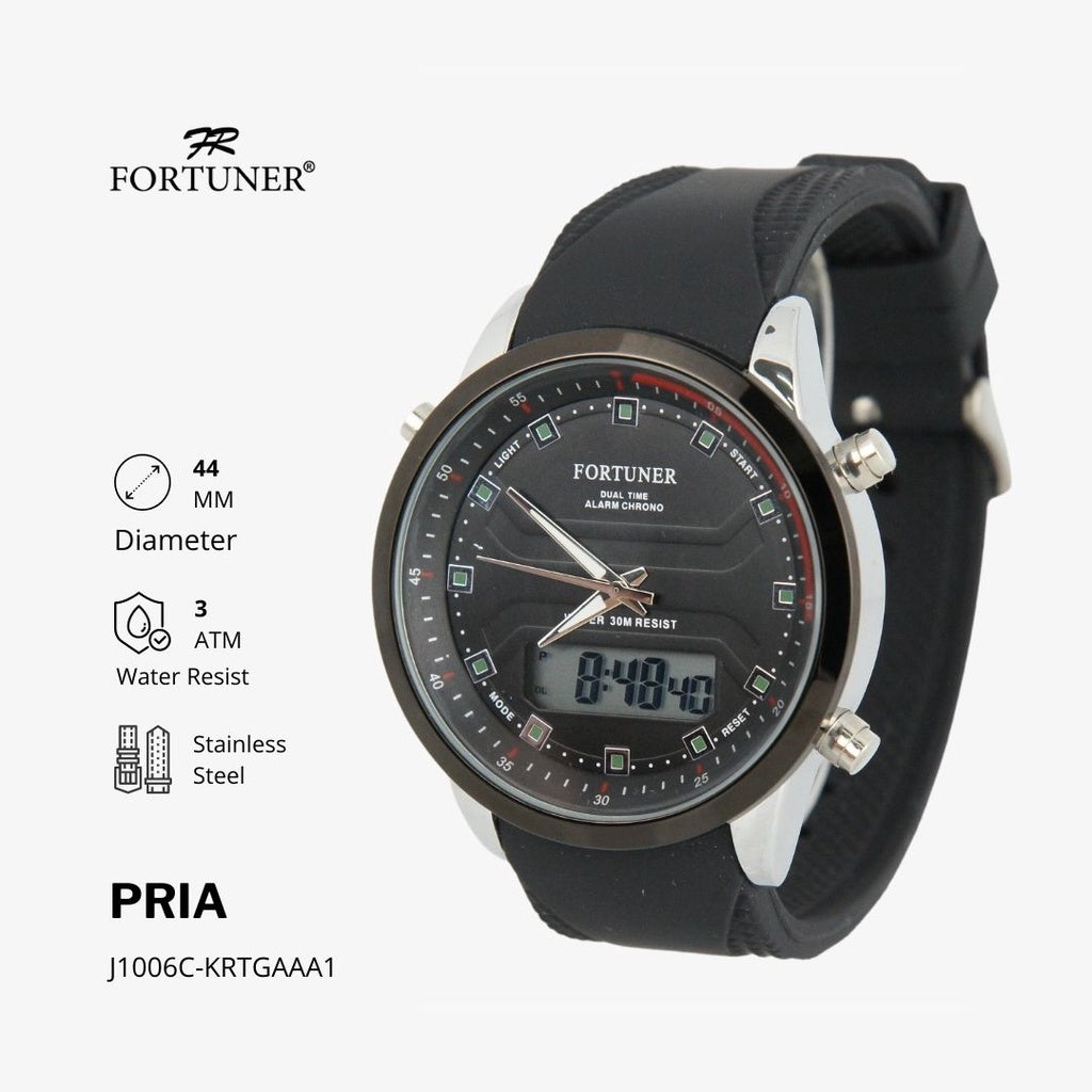 Fortuner Jam Tangan Pria Analog-Digital Water Resist Rubber Tirown