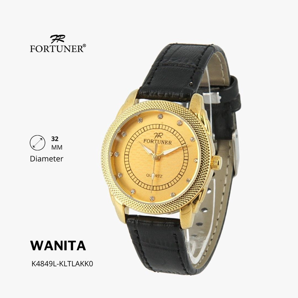 Fortuner Jam Tangan Fashion Wanita Analog Water Resist Kulit Yoela