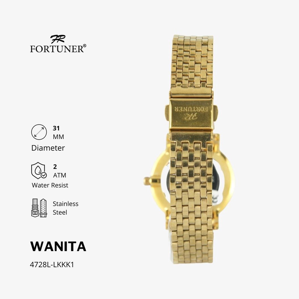 Fortuner Jam Tangan Wanita Analog Rantai Arloji Cewek Klasik Water Resist Rantai Cheverly