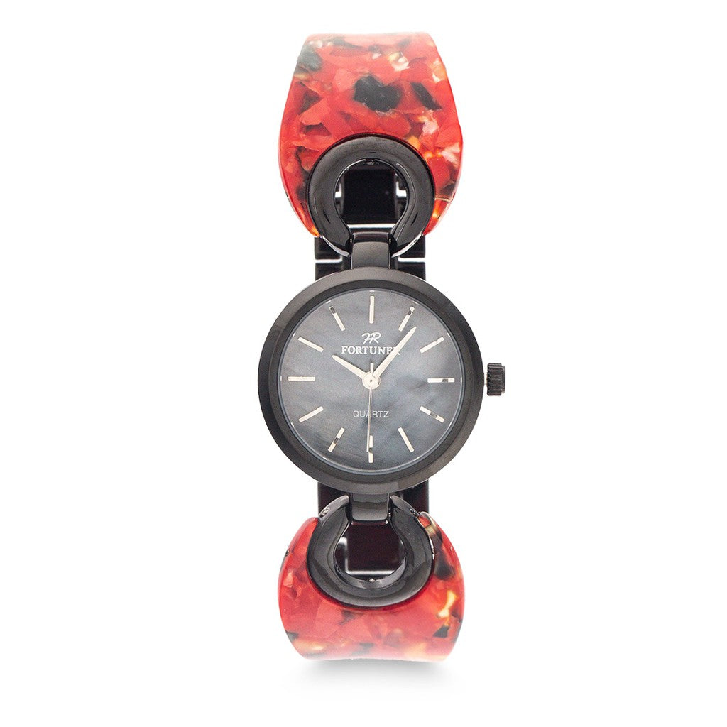 Fortuner Jam Tangan Analog Wanita Black Water Resist Beryl