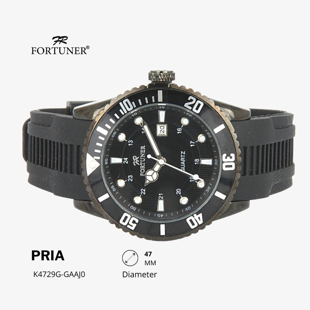 Fortuner Jam Tangan Analog Pria Water Resistant Rubber Haskel