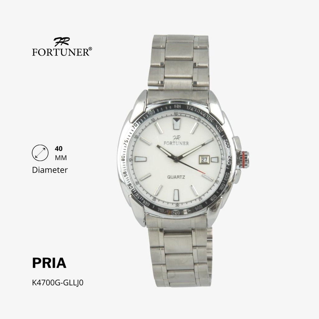 Fortuner Jam Tangan Fashion Pria Analog Water Resistant Rantai Stainless Silver Heinrich