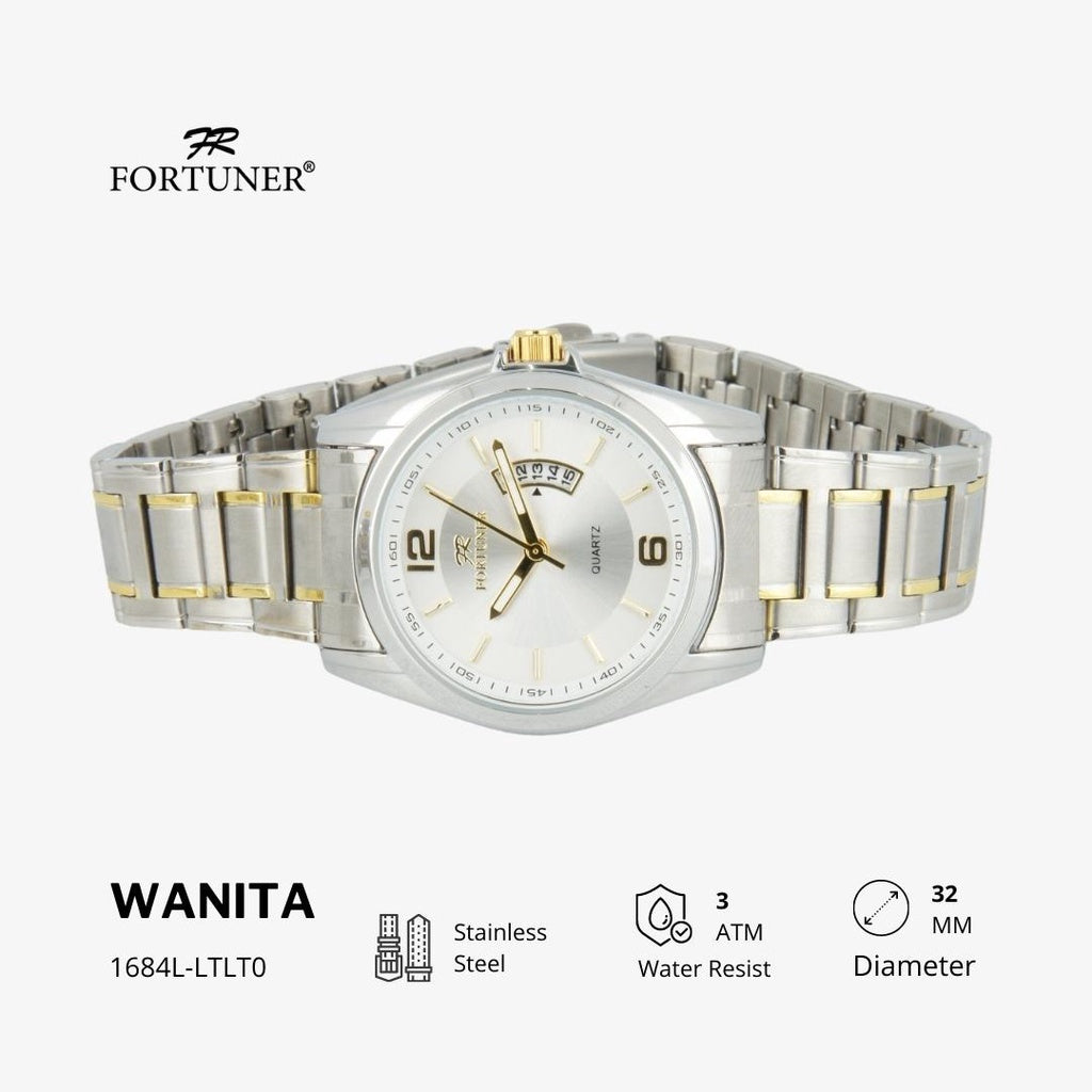 Fortuner Jam Tangan Analog Wanita Hitam Water Resistant Aiko