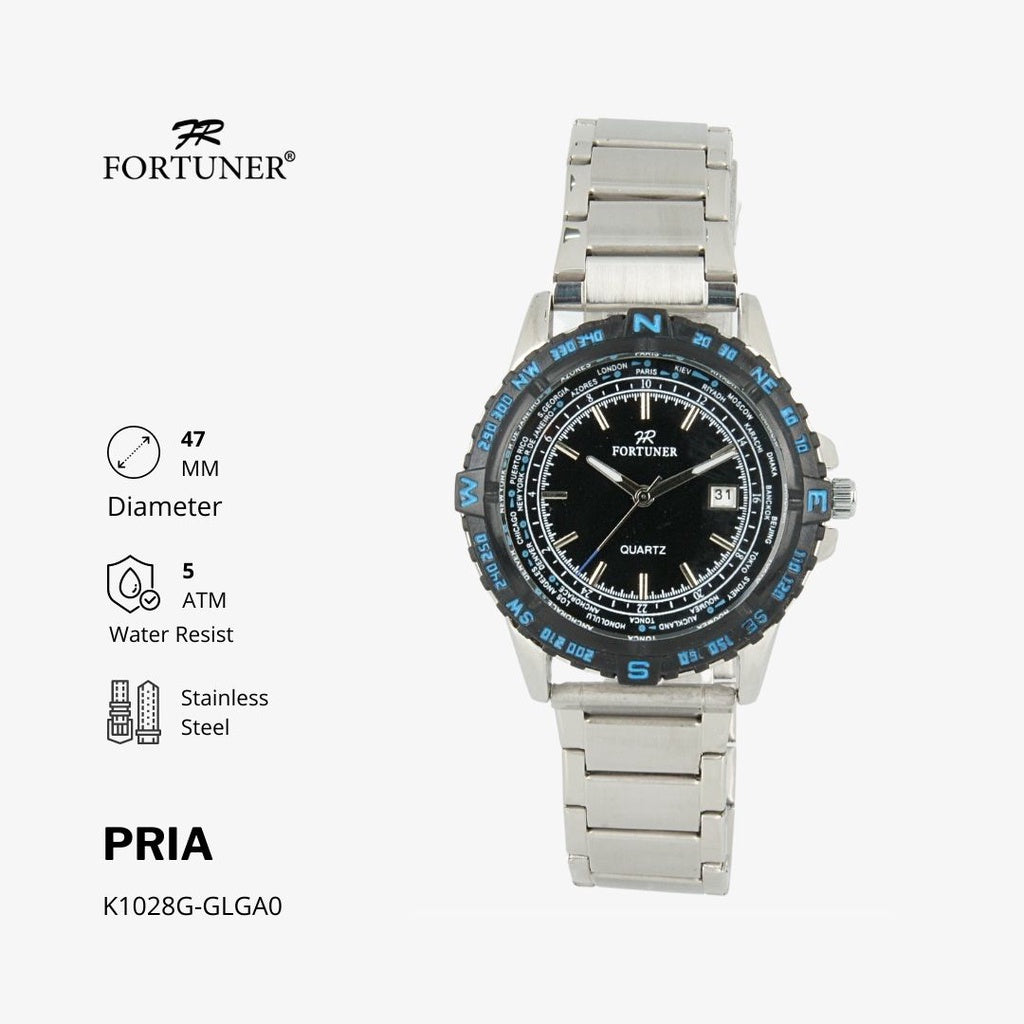 Fortuner Jam Tangan Analog Pria Water Resistant Rantai Wynten