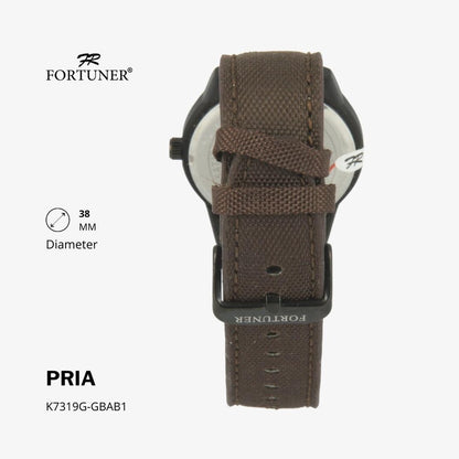 Fortuner Jam Tangan Analog Pria Water Resistant Kanvas Harlyn