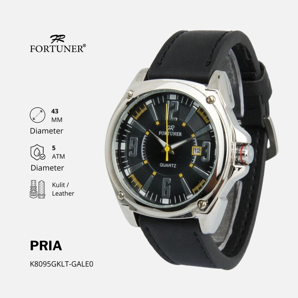 Fortuner Jam Tangan Pria Analog Water Resistant Kulit Bohumil