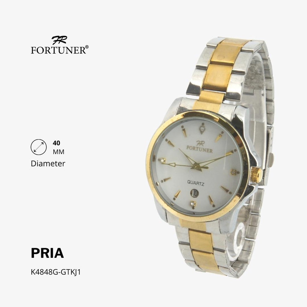 Fortuner Jam Tangan Casual Pria Analog Water Resistant Rantai Stainless Hyde