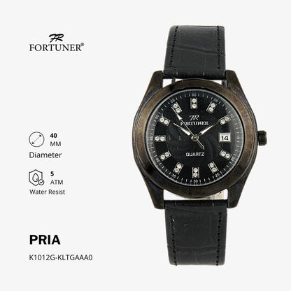 Fortuner Jam Tangan Analog Pria Kulit Water Resistant Addison