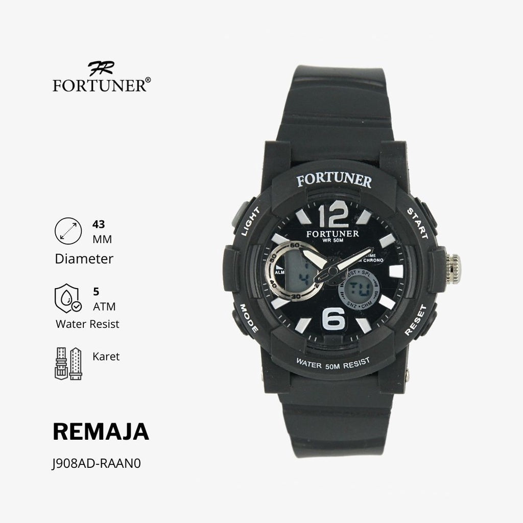 Fortuner Jam Tangan Remaja Analog-Digital Water Resist Rubber Tibold